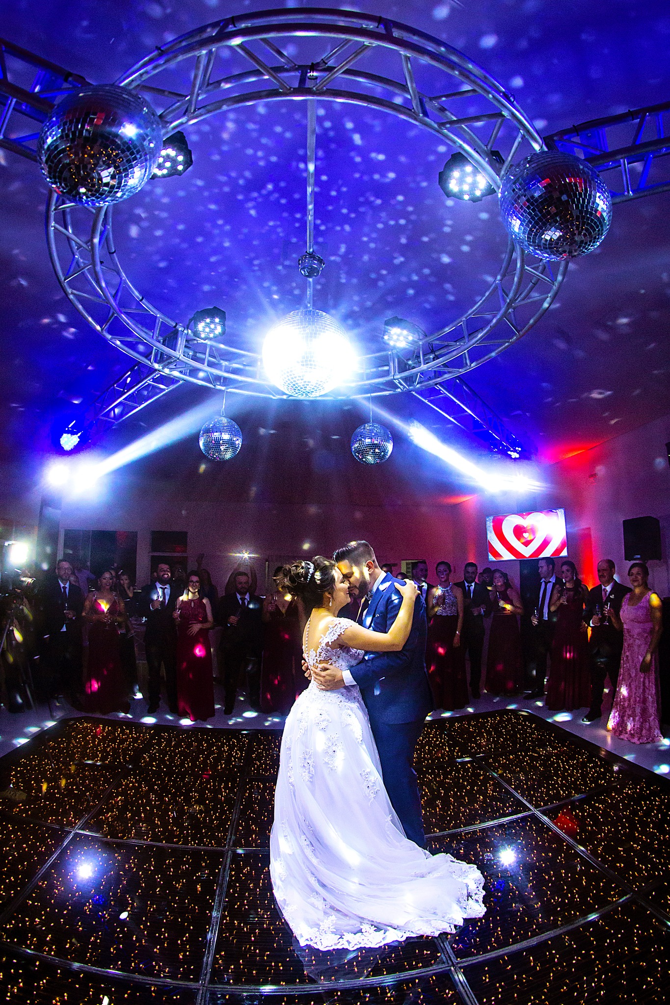 Pista de dança de casamento com iluminação especial